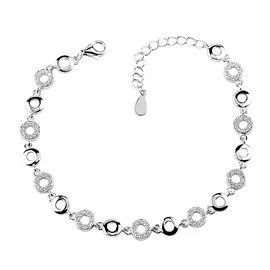 Браслет из серебра с фианитами с родированием И4-006-23-01