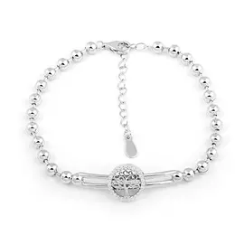 Браслет из серебра с фианитами с родированием И4-060-23-01