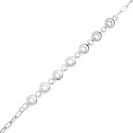 Браслет из серебра с фианитами с родированием И4-1603-23-01