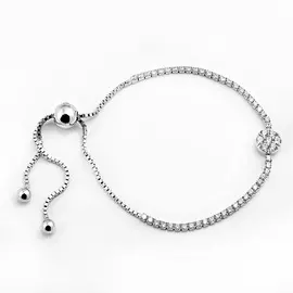 Браслет из серебра с фианитами с родированием SB0021701