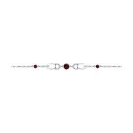 Браслет из серебра с гранатами и фианитами 92050105