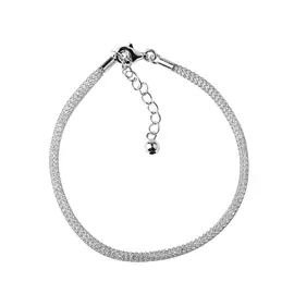 Браслет из серебра с металлом.сеткой с фианитами с родированием 41-001-23-00