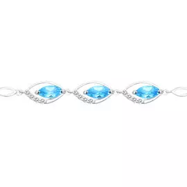 Браслет из серебра с топазами и фианитами с родированием 92050091