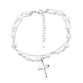 Браслет из серебра с жемчугом культами И4-1496-23-06