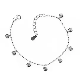 Браслет из серебра с фианитами с родированием И4-022-23-01