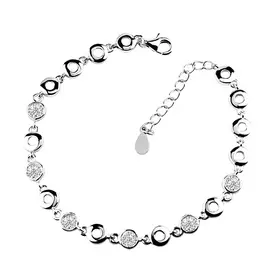 Браслет из серебра с фианитами с родированием И4-007-23-01