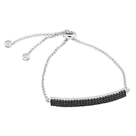 Браслет из серебра с фианитами с родированием И4-409-23-61 Без размера