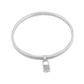 Браслет из серебра с фианитами с родированием И4-425-23-01