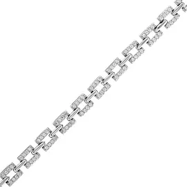 Браслет из серебра с фианитами с родированием И4-526-23-01