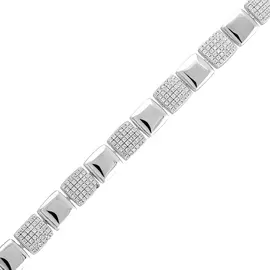 Браслет из серебра с фианитами с родированием И4-420-23-01 17.0