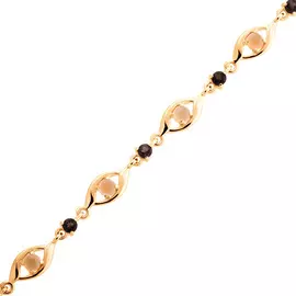 Браслет из красного золота с цитринами и раухтопазами 41-1063-11-61