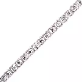 Браслет ручной вязки «Арабский Бисмарк» из белого золота с фианитами 41-02060-12-01