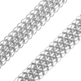 Браслет ручной вязки «Двойная Модена» из серебра с родированием 41-28060-23