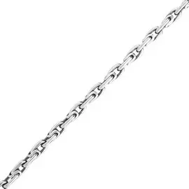 Браслет ручной вязки «Московский бит» из серебра с родированием 41-39130-24