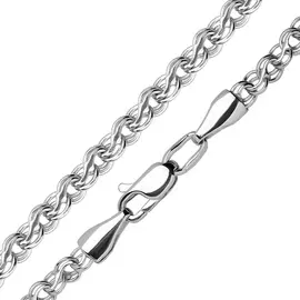 Браслет ручной вязки «Ручей» из серебра с родированием 41-03050-23