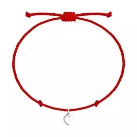 Браслет текстильный с серебряной подвеской 94050528