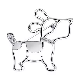 Брошь из серебра с фианитами 94-140-00773-1