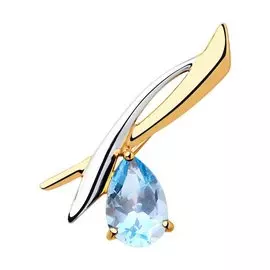 Брошь из красного золота с топазом 51-340-00258-1