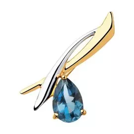 Брошь из красного золота с топазом 51-340-00258-2