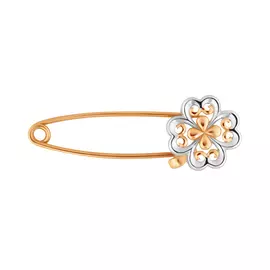 Брошь из красного и белого золота 040210