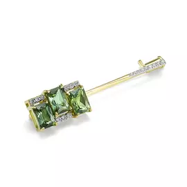 Брошь из желтого золота с турмалинами и бриллиантами 7-284-18