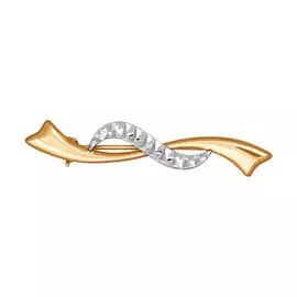 Брошь из красного и белого золота 040037