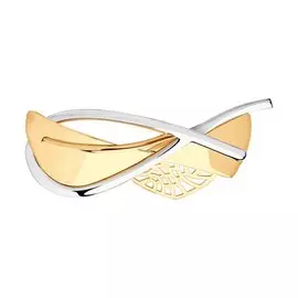 Брошь из красного и белого золота 040310