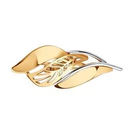 Брошь из красного и белого золота 040311