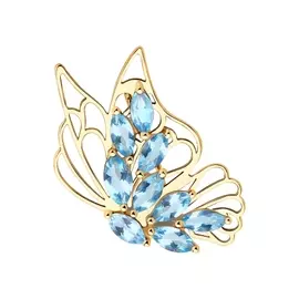 Брошь из красного золота с топазом 740320