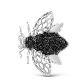 Брошь из серебра с фианитом Бр-103р116