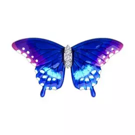 Брошь из серебра с фианитом и эмалью 94040219