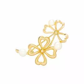 Брошь из серебра с жемчугом с родированием PI-Br02612-X-L-PN-X-X