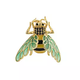 Брошь из серебра со шпинелью с эмалью с позолотой И3-869-27-81