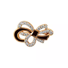 Брошь из красного золота с фианитами и эмалью 31-1265-11-82