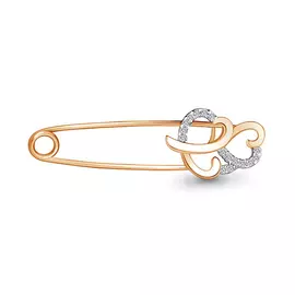 Булавка из красного золота с фианитами 71520А.1