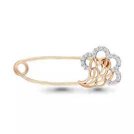 Булавка из красного золота с фианитами 71519А.1