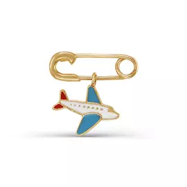 Булавка из красного золота с эмалью 160035