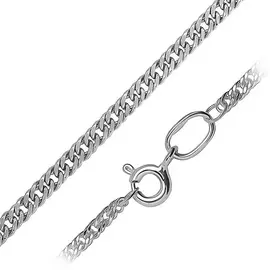 Цепь «Двойное панцирное» плетение из серебра с алмазной огранкой и родированием 40-62040-23