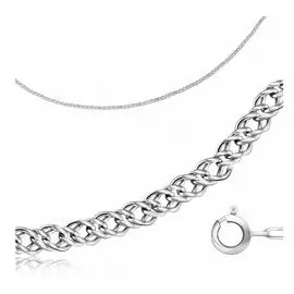 Цепь «Двойной ромб» из белого золота 61025050140