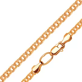 Цепь ручной вязки «Бисмарк с алмазкой» из красного золота с алмазной огранкой 40-48040-11