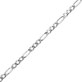 Цепь ручной вязки «Фигаро» из серебра с родированием 40-29090-23