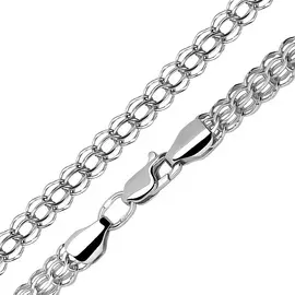 Цепь ручной вязки «Питон» из серебра с родированием 40-07050-23