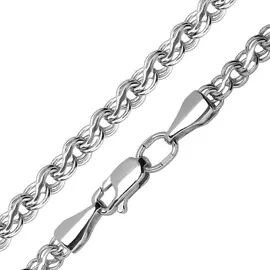 Цепь ручной вязки «Ручей» из серебра с родированием 40-03060-23