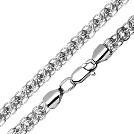 Цепь ручной вязки «Сармат» из серебра с родированием 40-06060-23