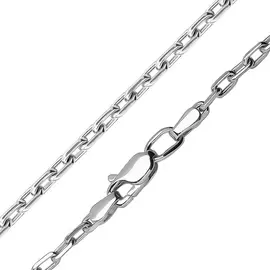 Цепь ручной вязки «Якорное плетение» из серебра с родированием 40-04080-23