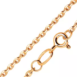 Цепь «Якорное плетение» из красного золота с алмазной огранкой 40-58055-11