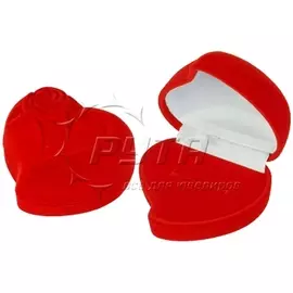 Футляр флокированный, сердечко с цветком, серия "Романтика" 41001