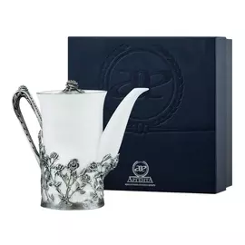 Кофейник "Роза" черн. + футляр Ag, 925, - 1019КФ07806