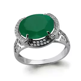 Кольцо Агат, фианит