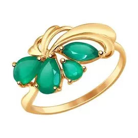 Кольцо Агат зеленый